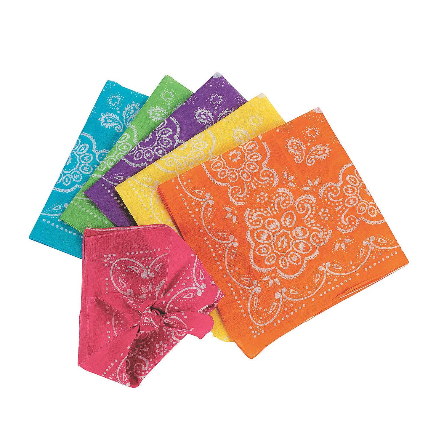 Neon Bandanna Assortment - 12 Count