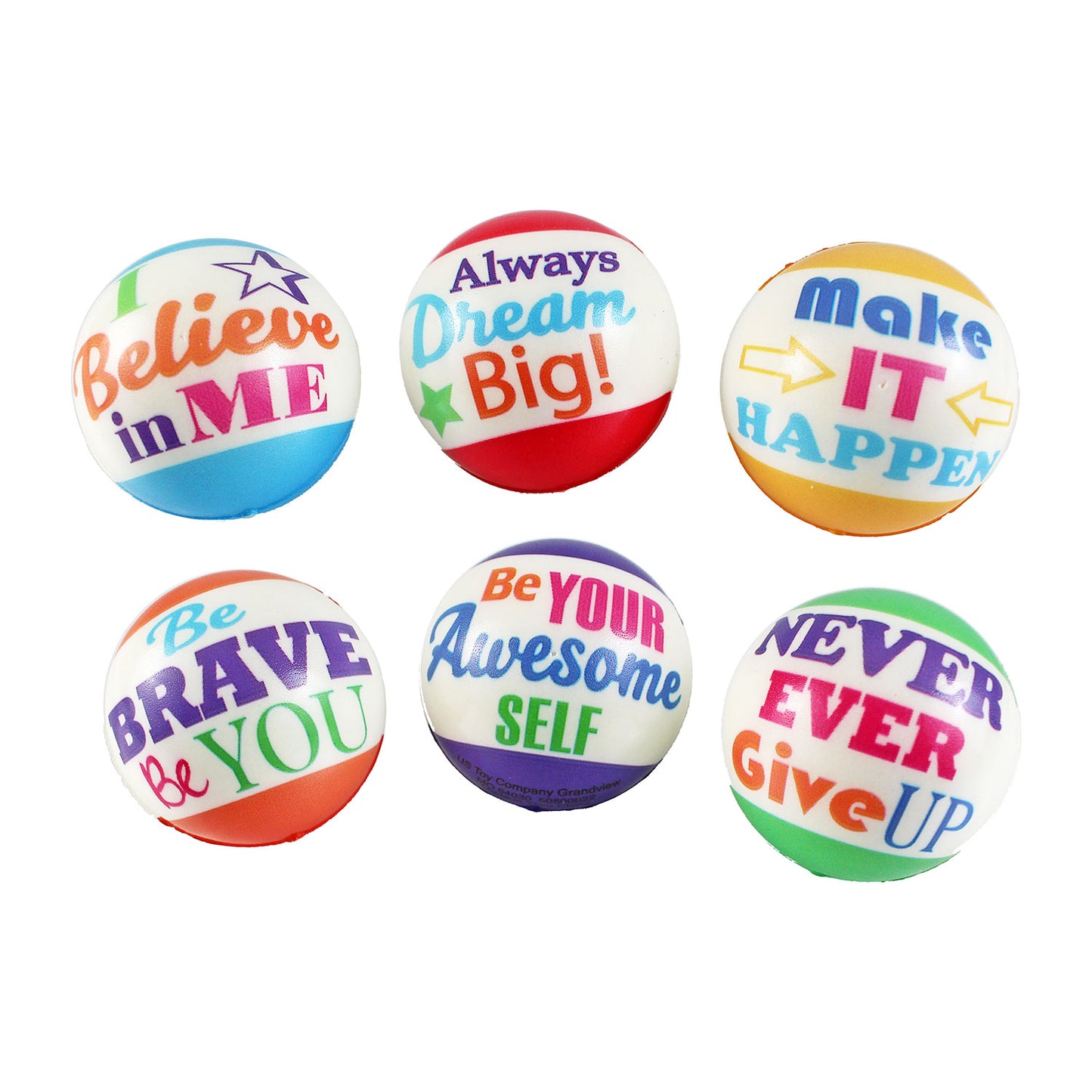 Inspirational Stress Balls - 2 Inch - 12 Count