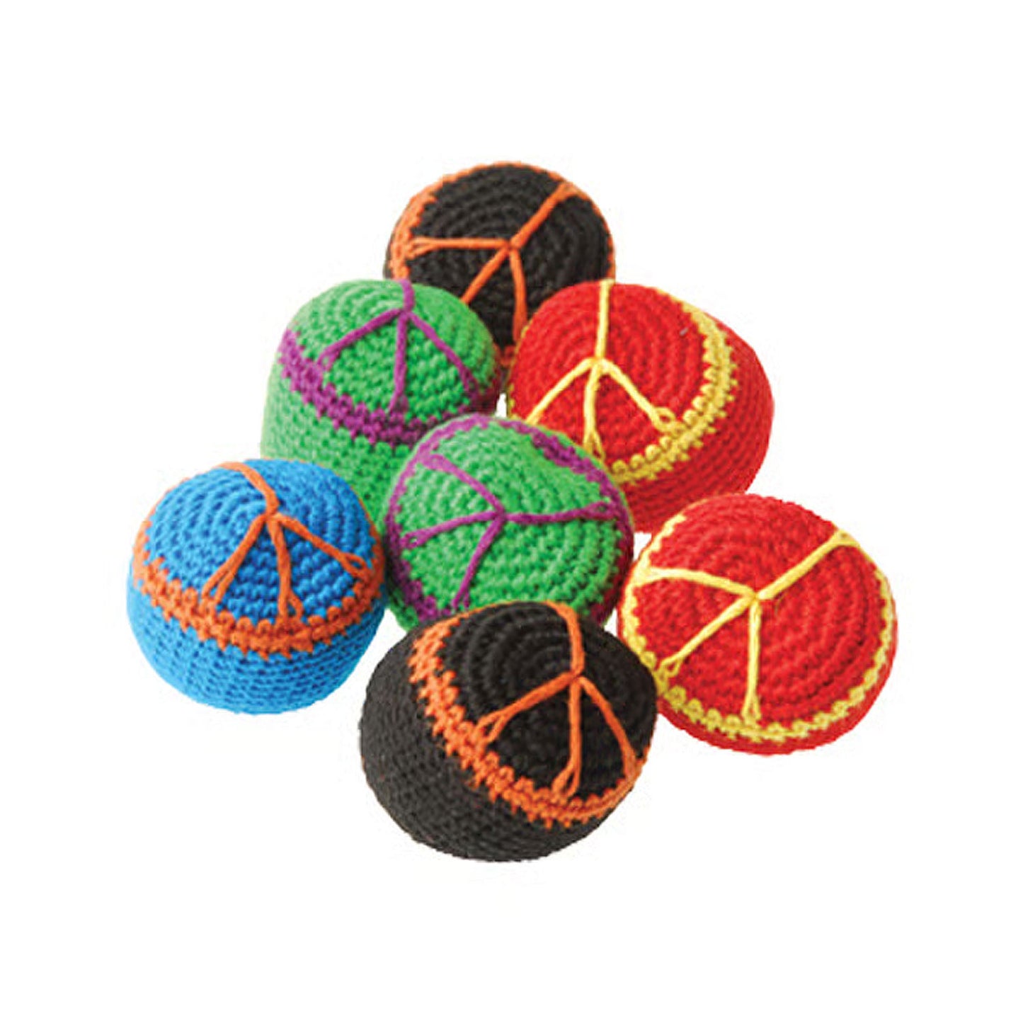 Crochet Peace Sign Footbags - 12 Count