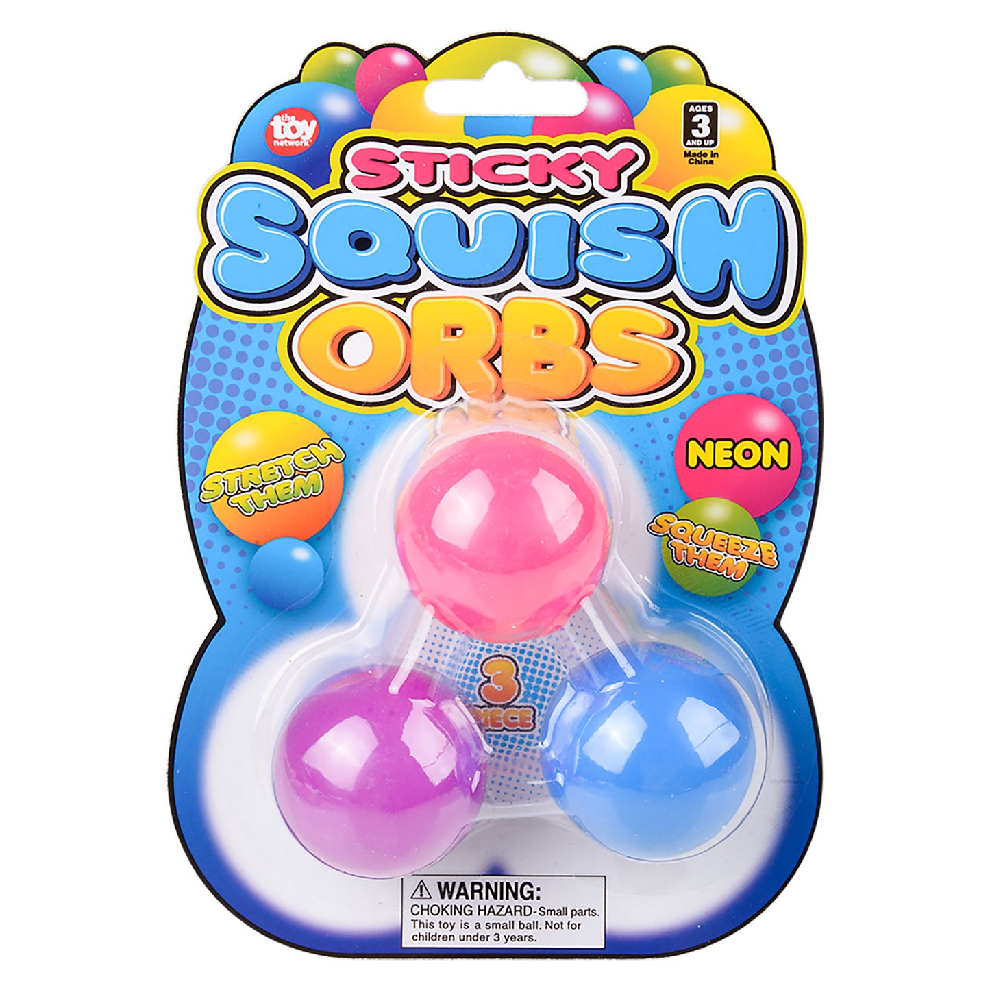 Squishy Sticky Neon Orbs 3 Piece Set