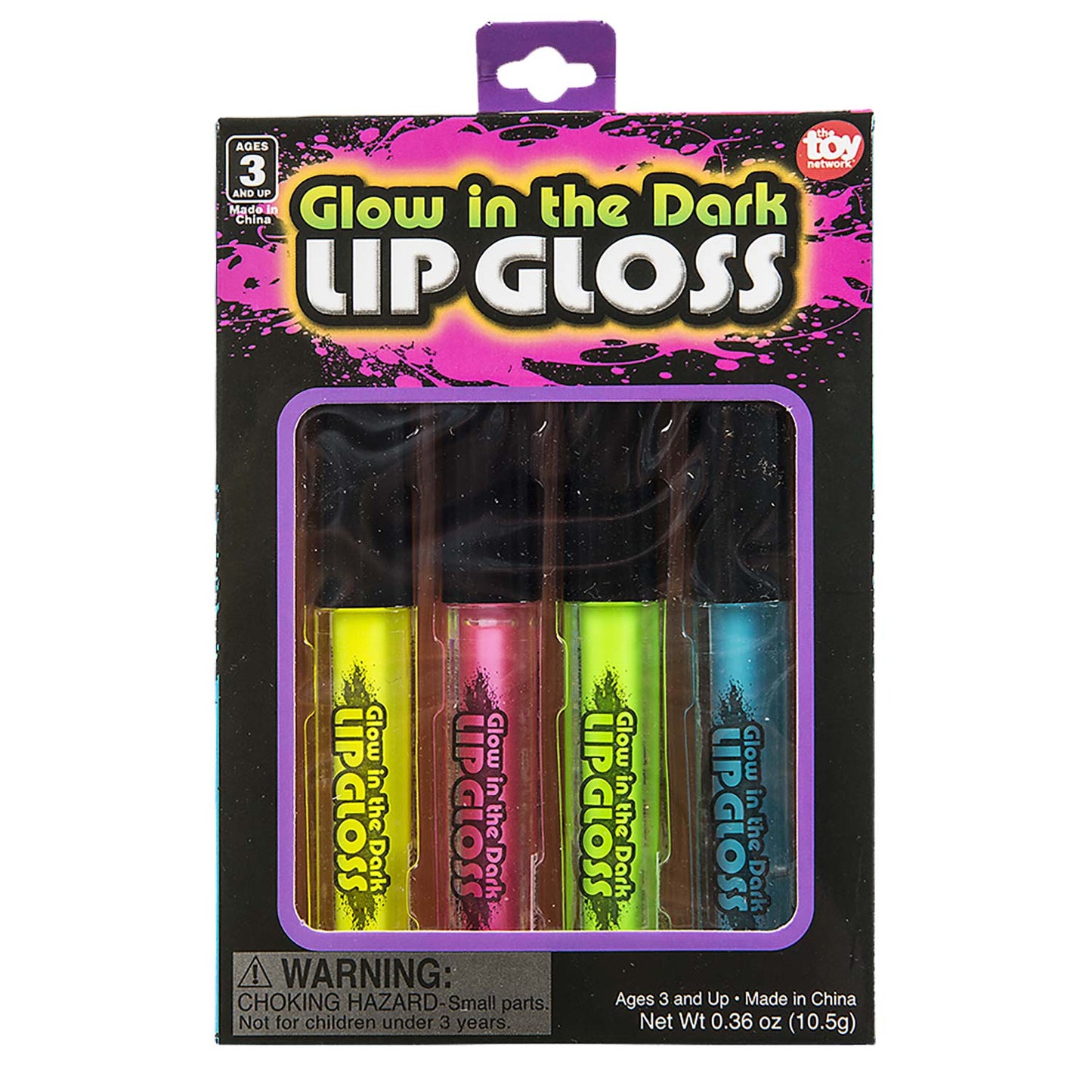 Glow In The Dark Lip Gloss - 4 Count