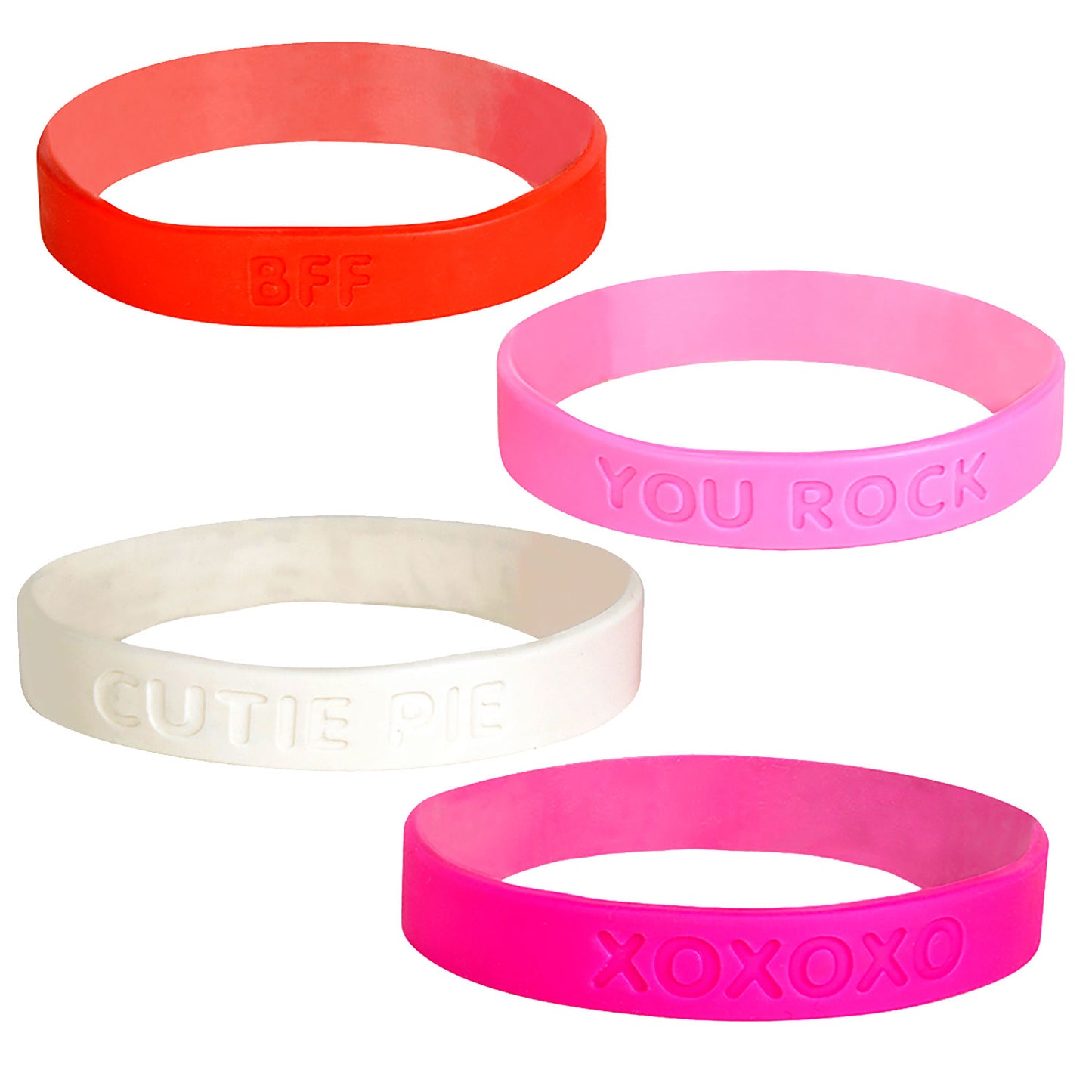Valentine Rubber Bracelets - 24 Count
