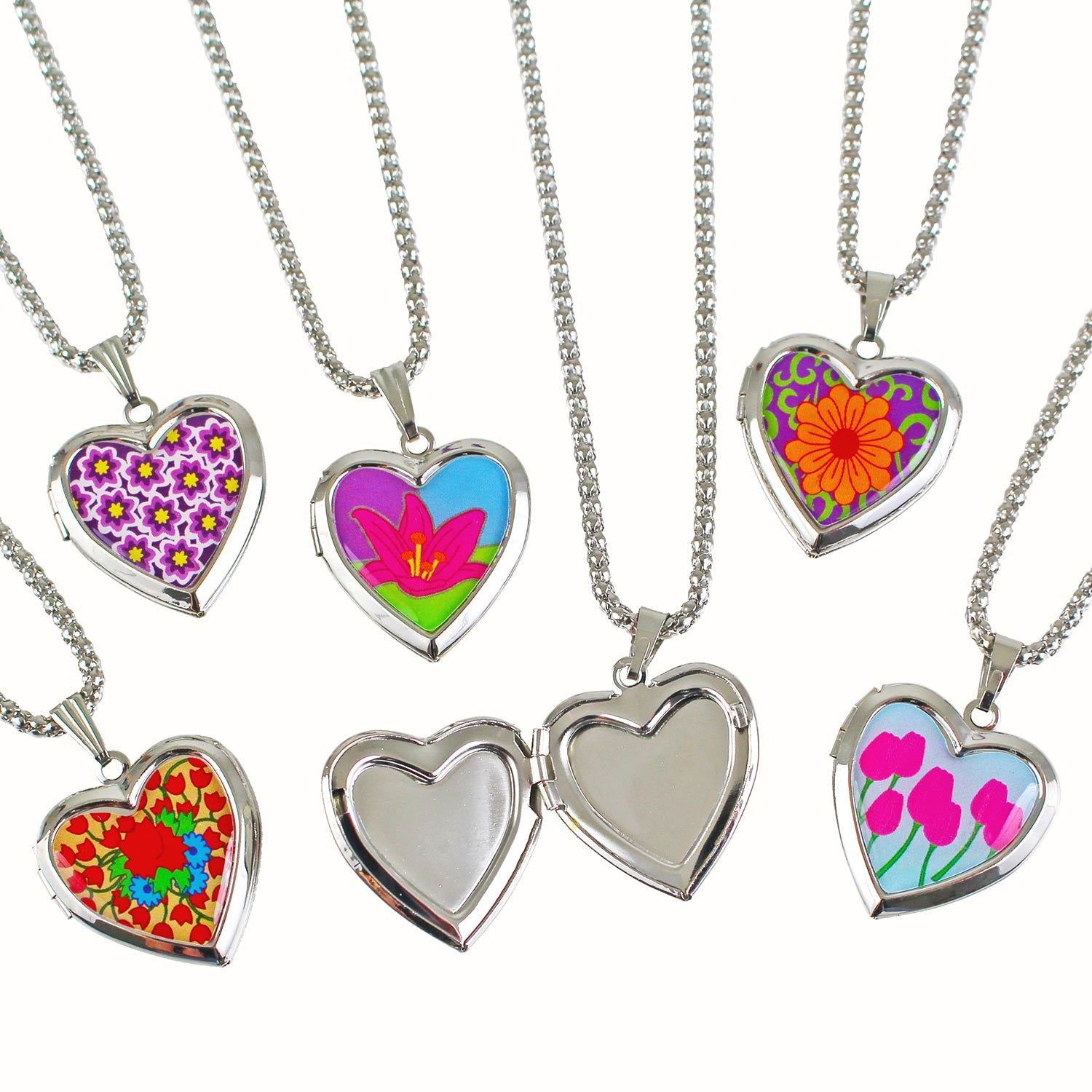 Heart Locket Necklaces - Assorted - 12 Count – Rebecca's Toys & Prizes
