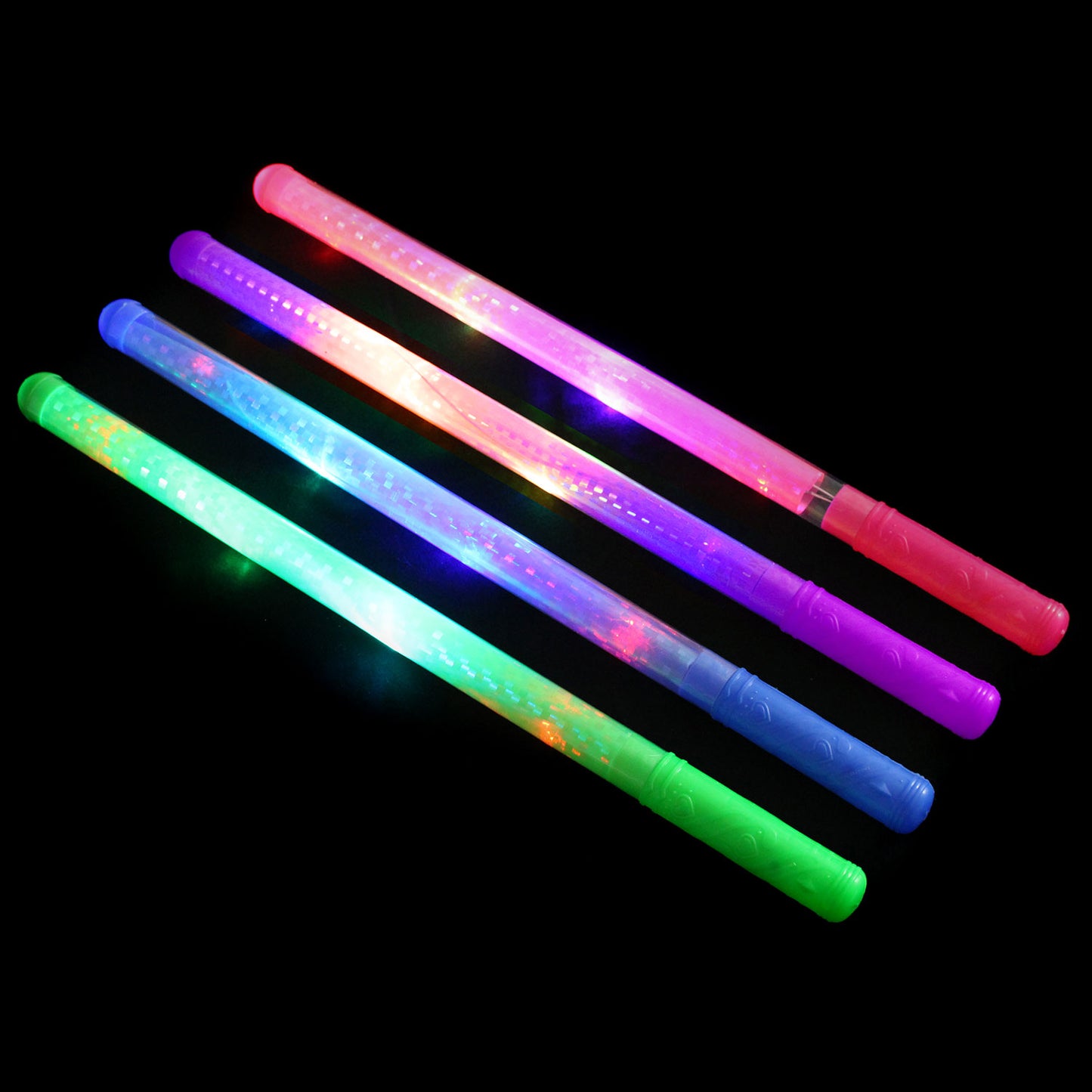 LED Light Up Shimmer Wand - 3 Function - 12 Count