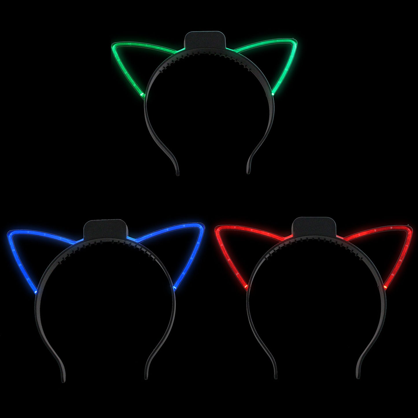 Flashing Cat Ear Headband - 2 Function - Assorted Colors