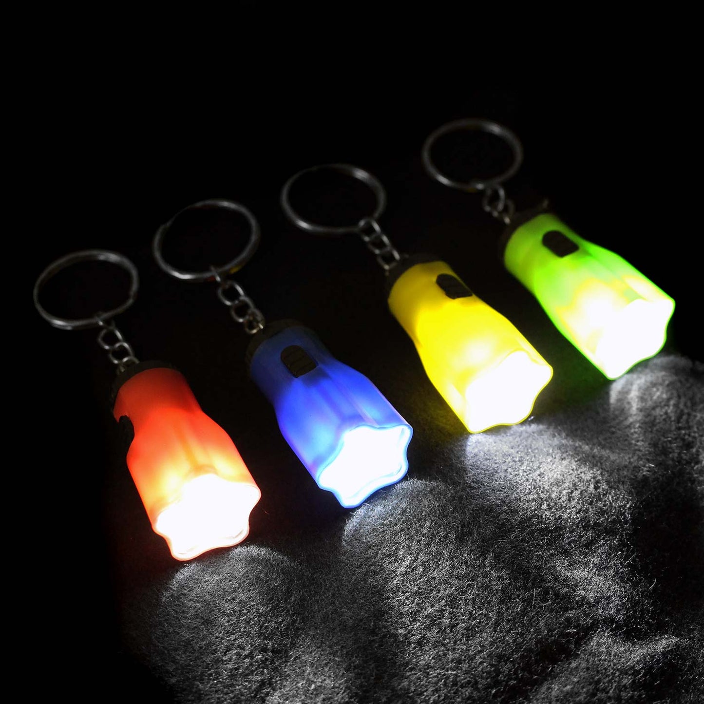 Star Shaped Barrel Flashlight Keychains - 12 Count