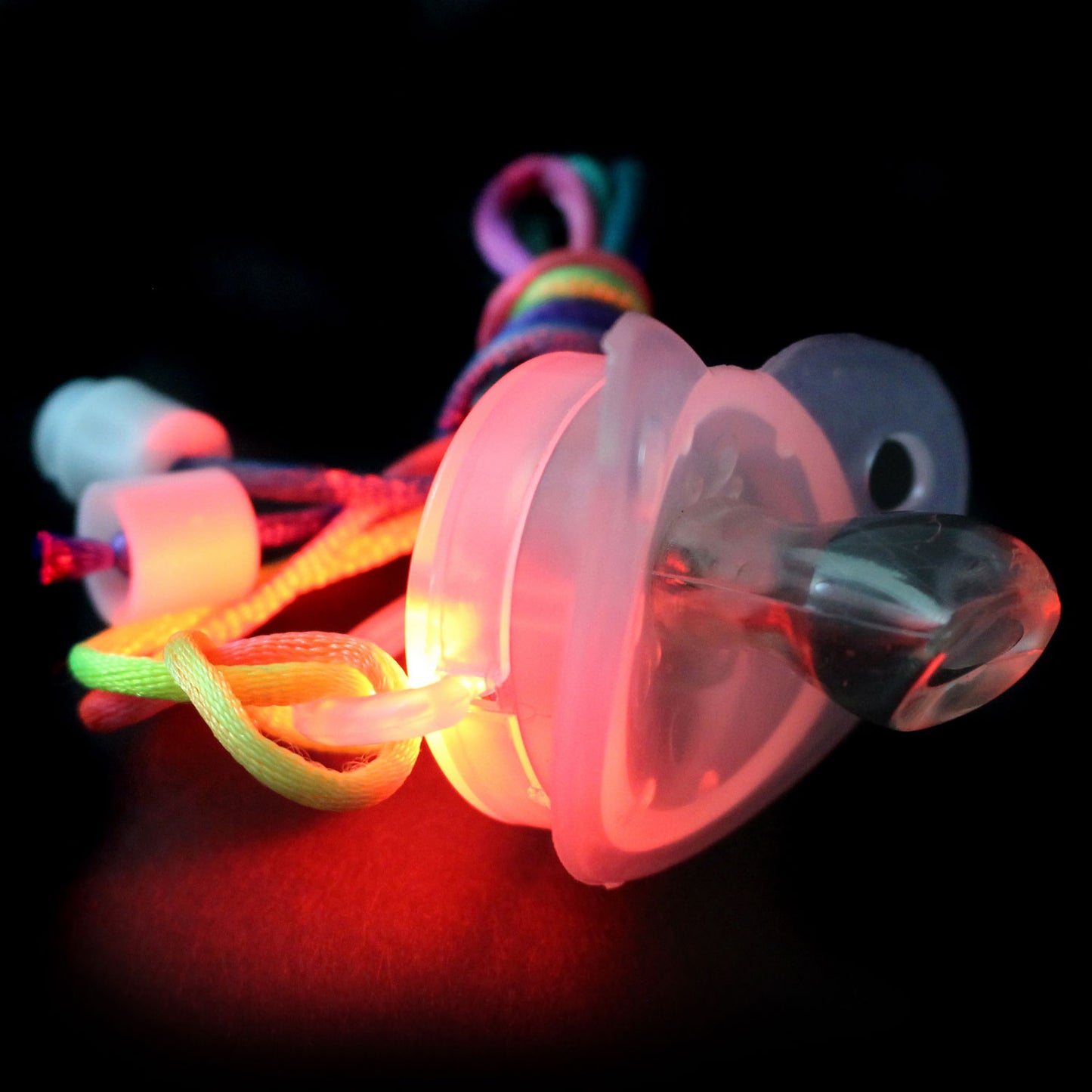 Flashing Hard Pacifier Necklace - Assorted Colors