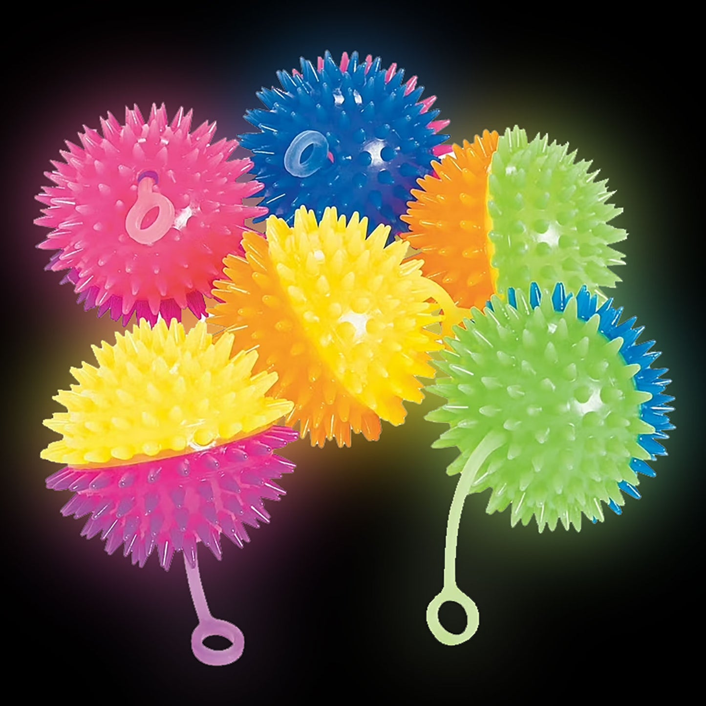 Flashing Spikey Yo-Yo Balls - 12 Count