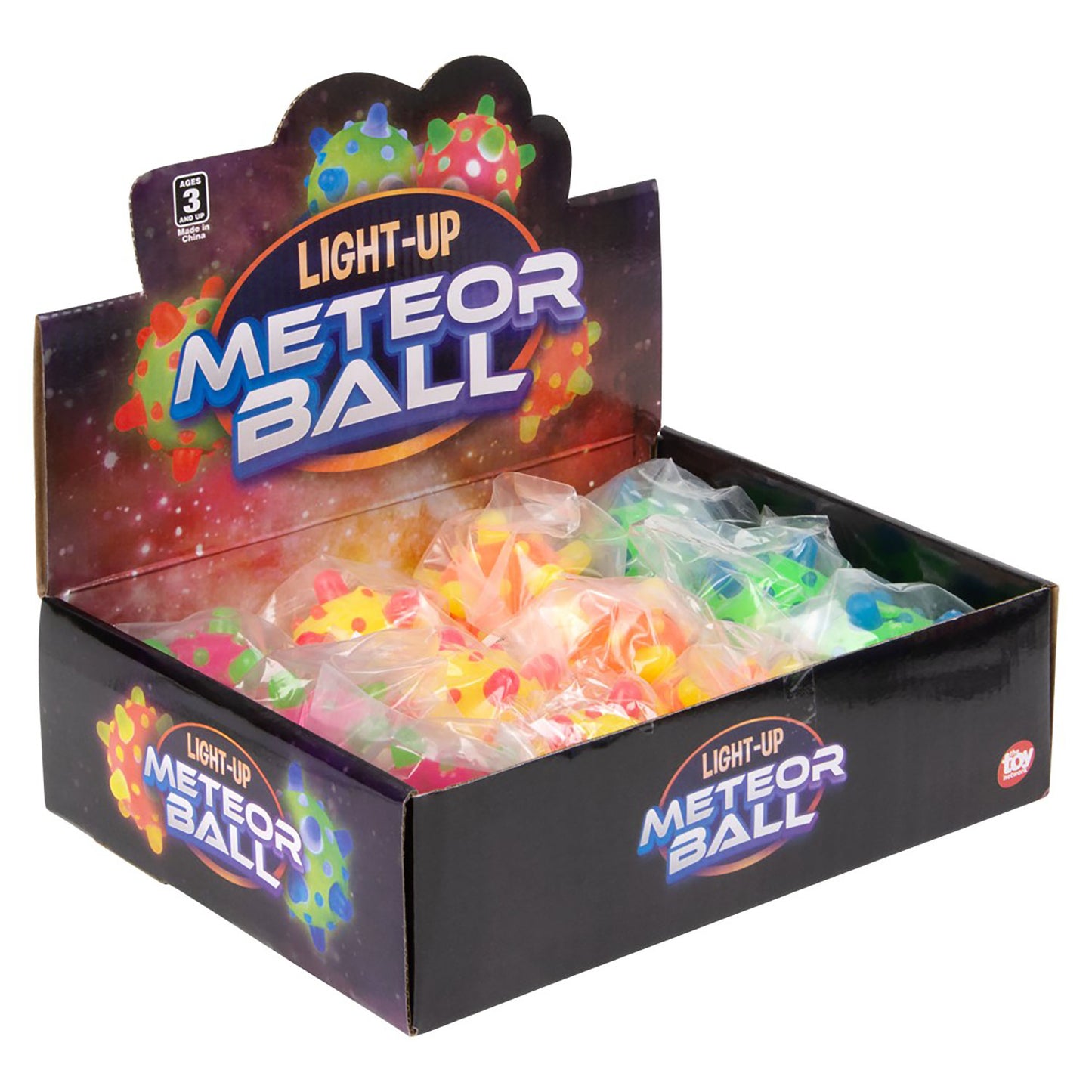 Light Up Space Meteor Balls - 2 1/2 Inch - 12 Count