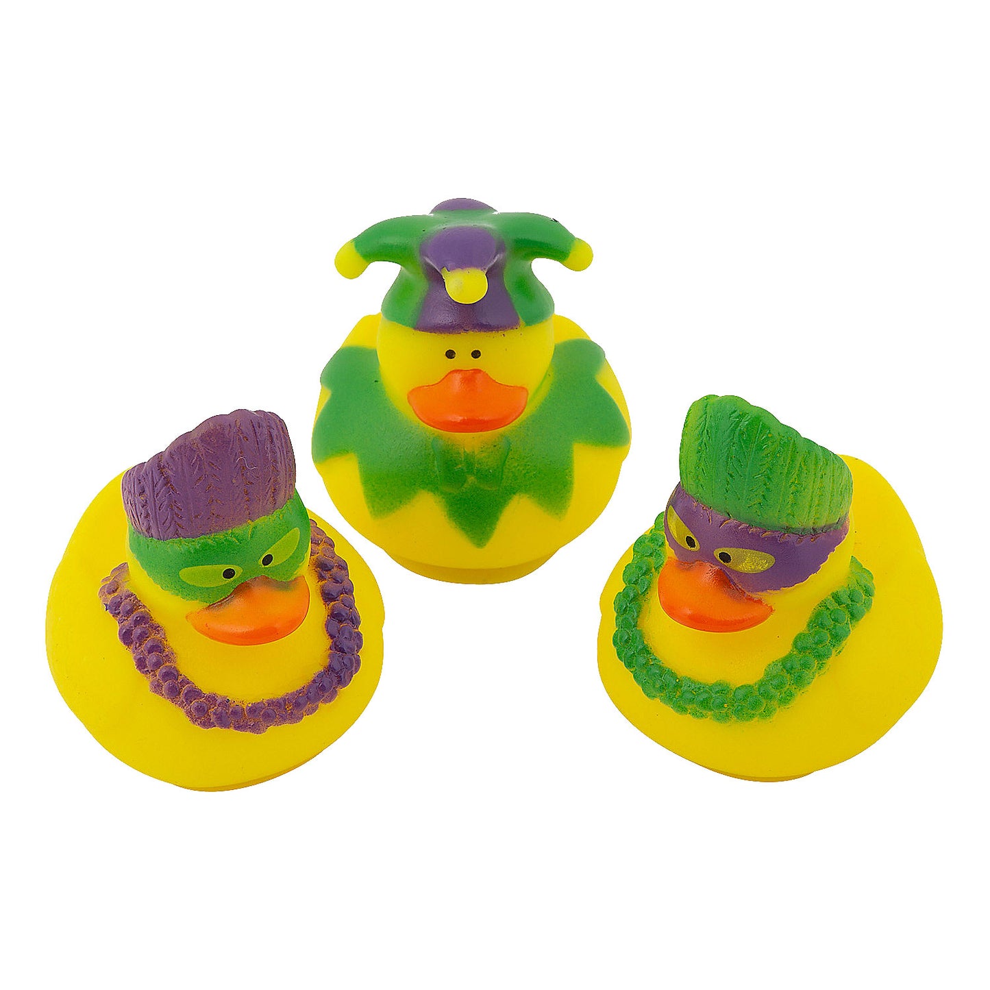 Mardi Gras Rubber Ducks - 2 1/2 Inch - 12 Count