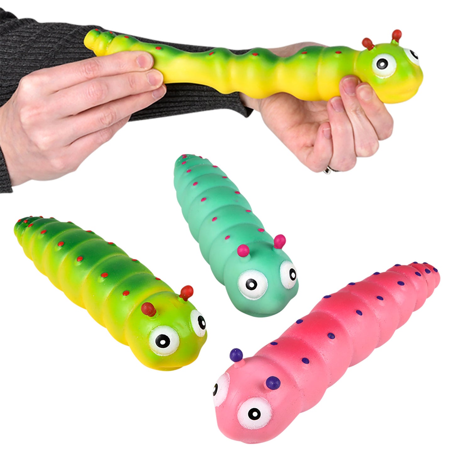 Squish & Stretch Sand Caterpillars - 12 Count