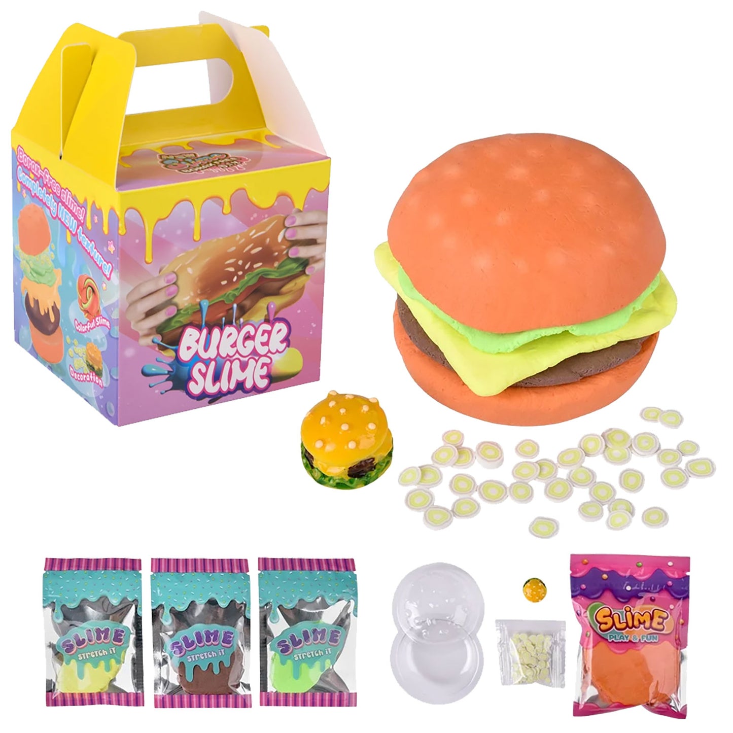 Cheeseburger Clay Slime Kit