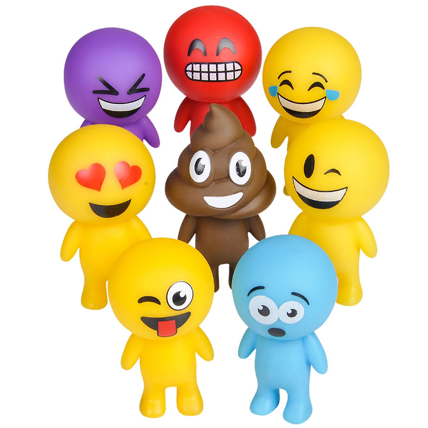 Emoji Rubber Buddies - 2 Inch - 24 Count
