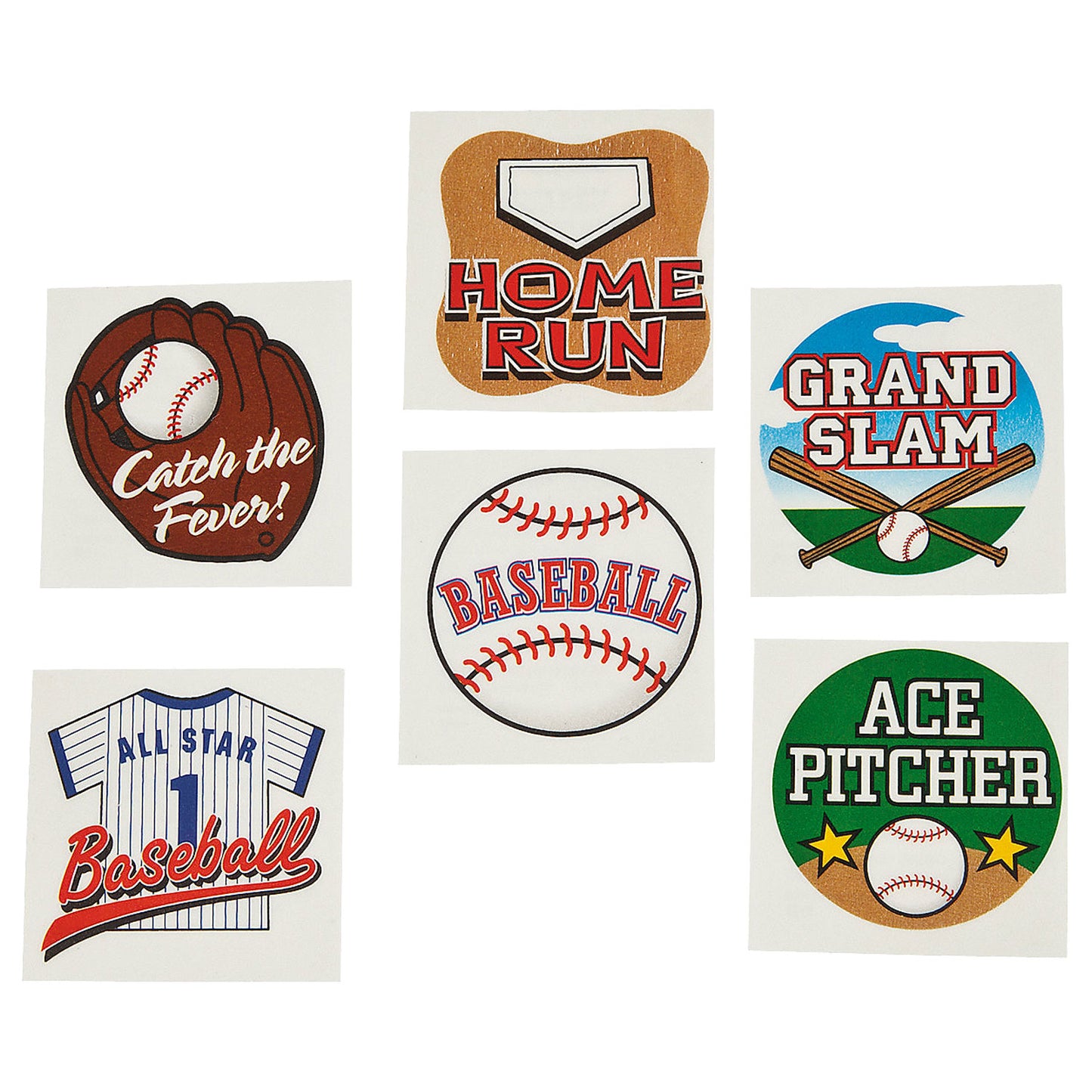 Mini Baseball Tattoos - 72 Count