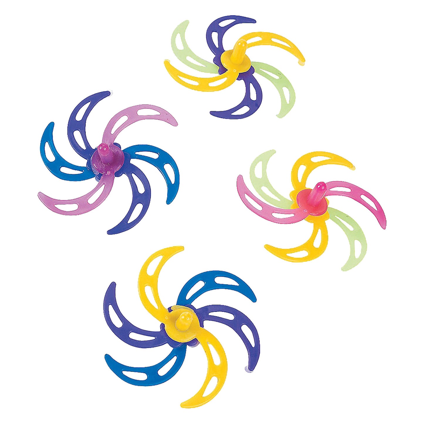 Neon Plastic Spin Tops - 48 Count