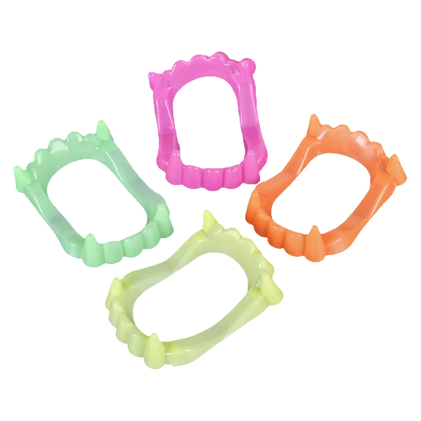 Plastic Neon Monster Teeth - 144 Count
