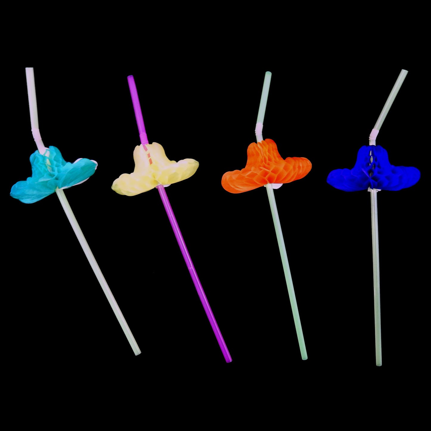 Flexible Tissue Hat Straws - 12 Count