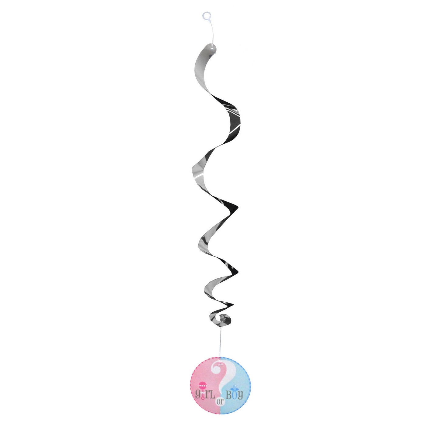 Gender Reveal Hanging Swirls - 3 Count