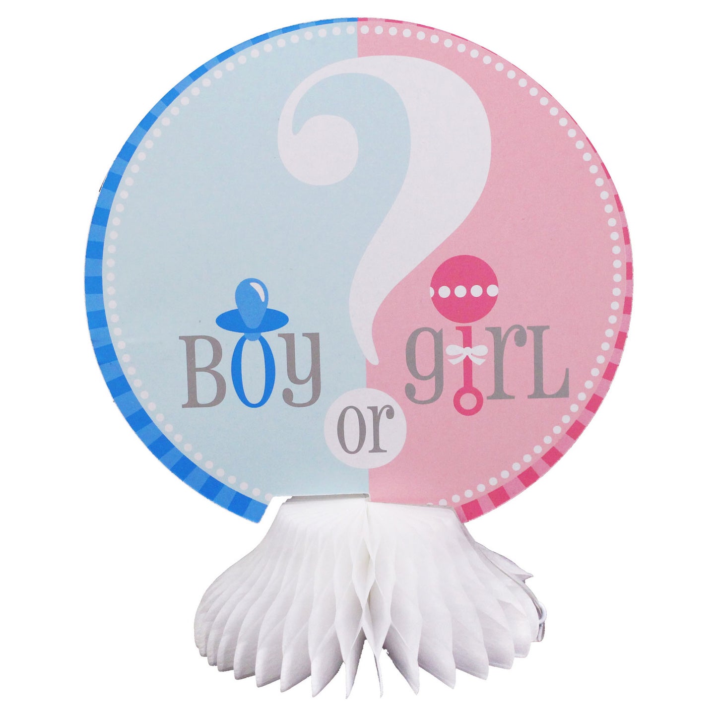 Gender Reveal Honeycomb Centerpiece - 6 Inch - 4 Count