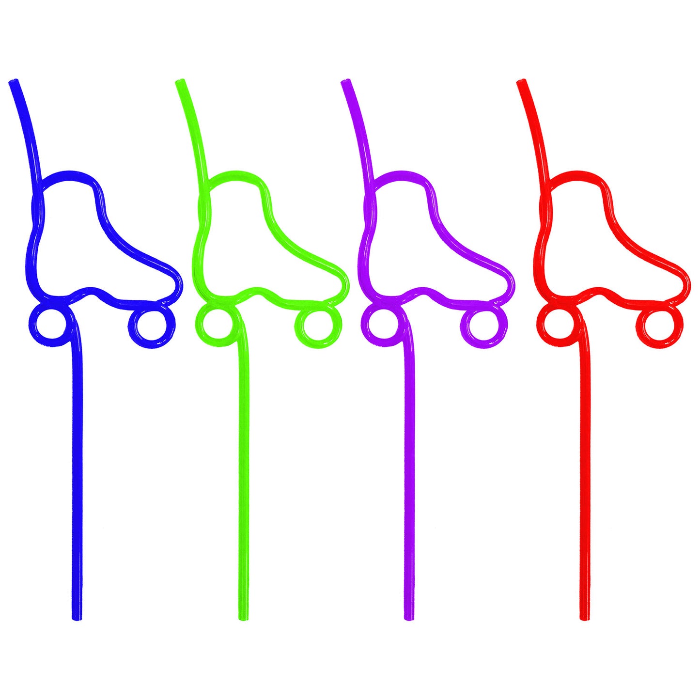 Roller Skate Shaped Straws - 12 Count