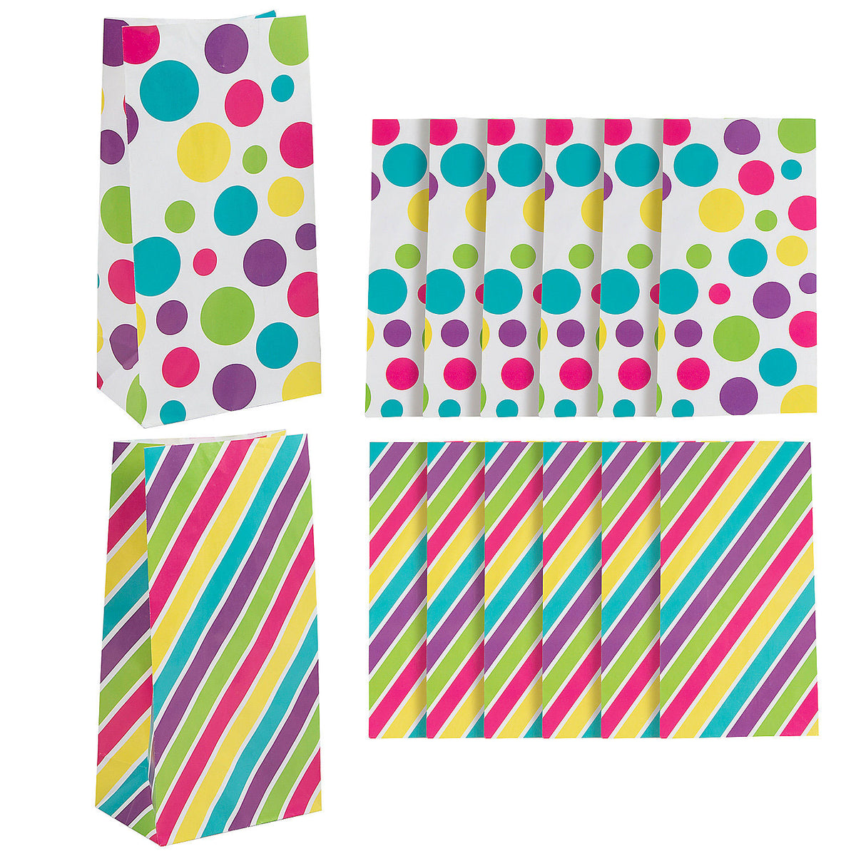 Bright Fun Treat Bags - 12 Count