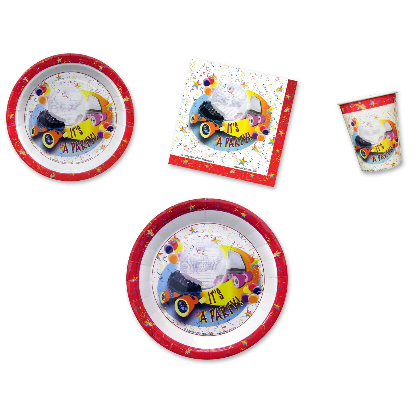 Disco Skate Place Setting Kit - 7 & 9 Inch Plates