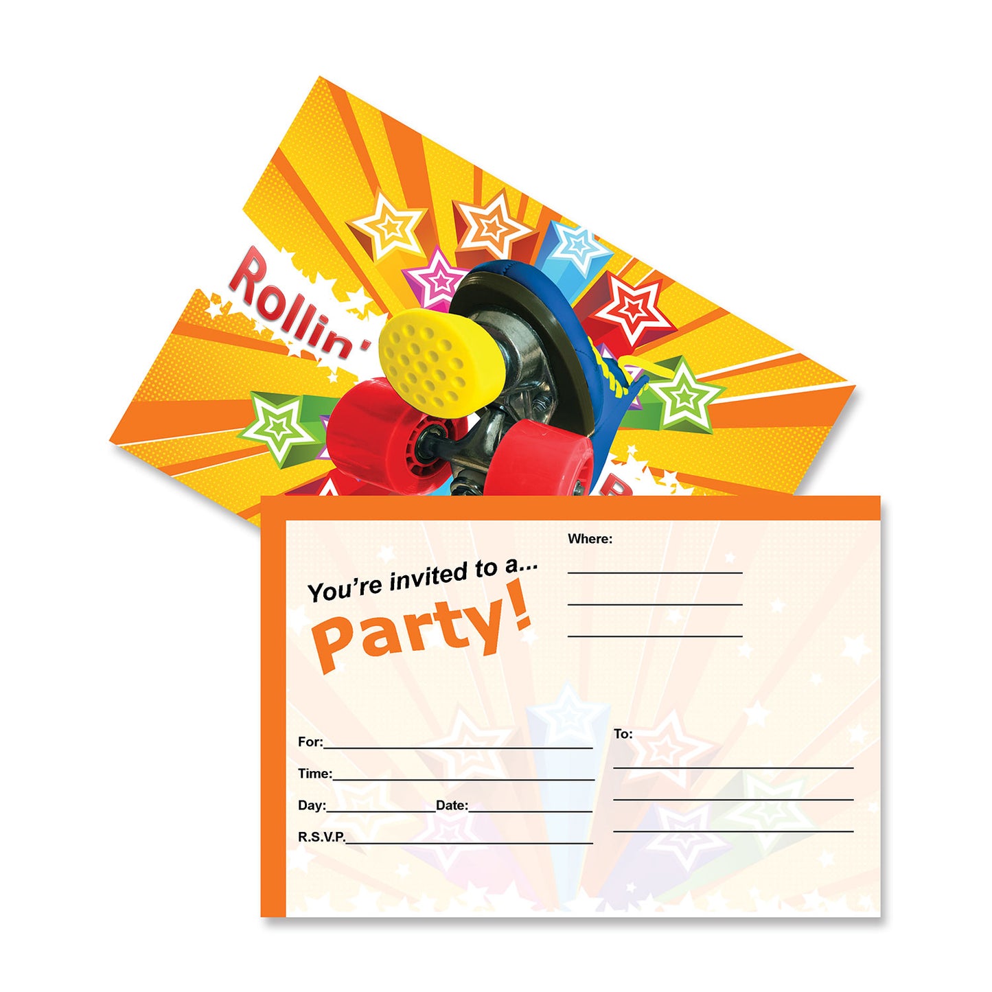 Rollin' Party Postcard Invitations - 1,000 Count