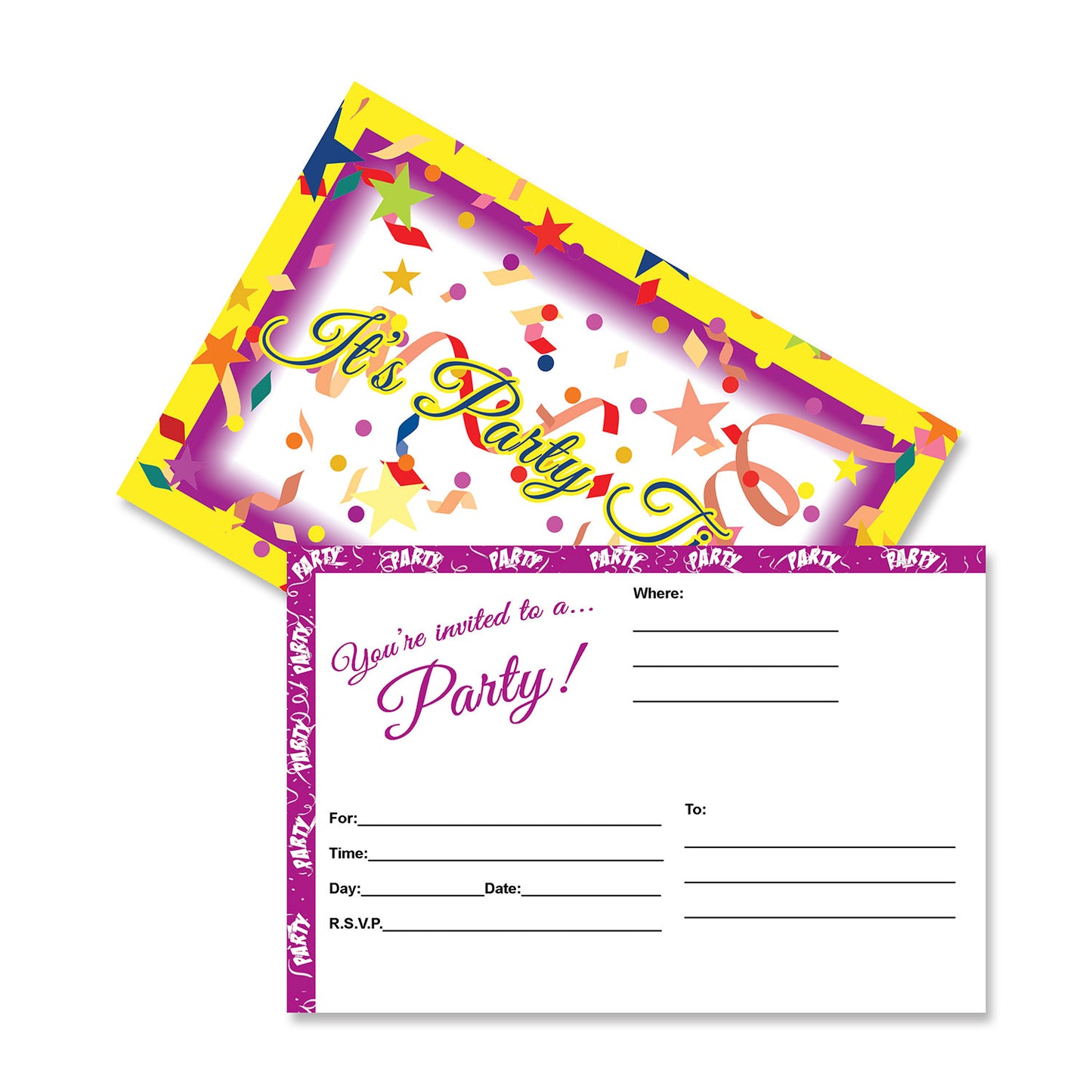 Confetti Party Postcard Invitations - 1,000 Count