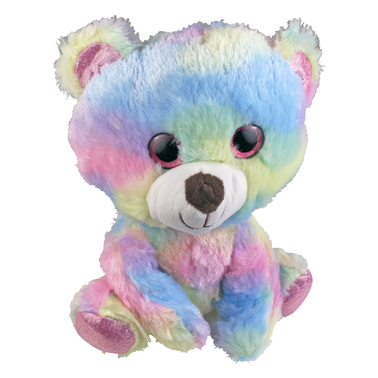 Plush Rainbow Bear with Glitter Eyes