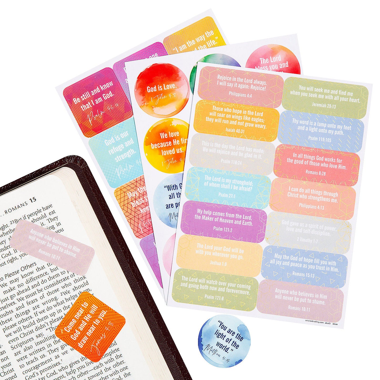 Bible Verse Sticker Sheets - 24 Count