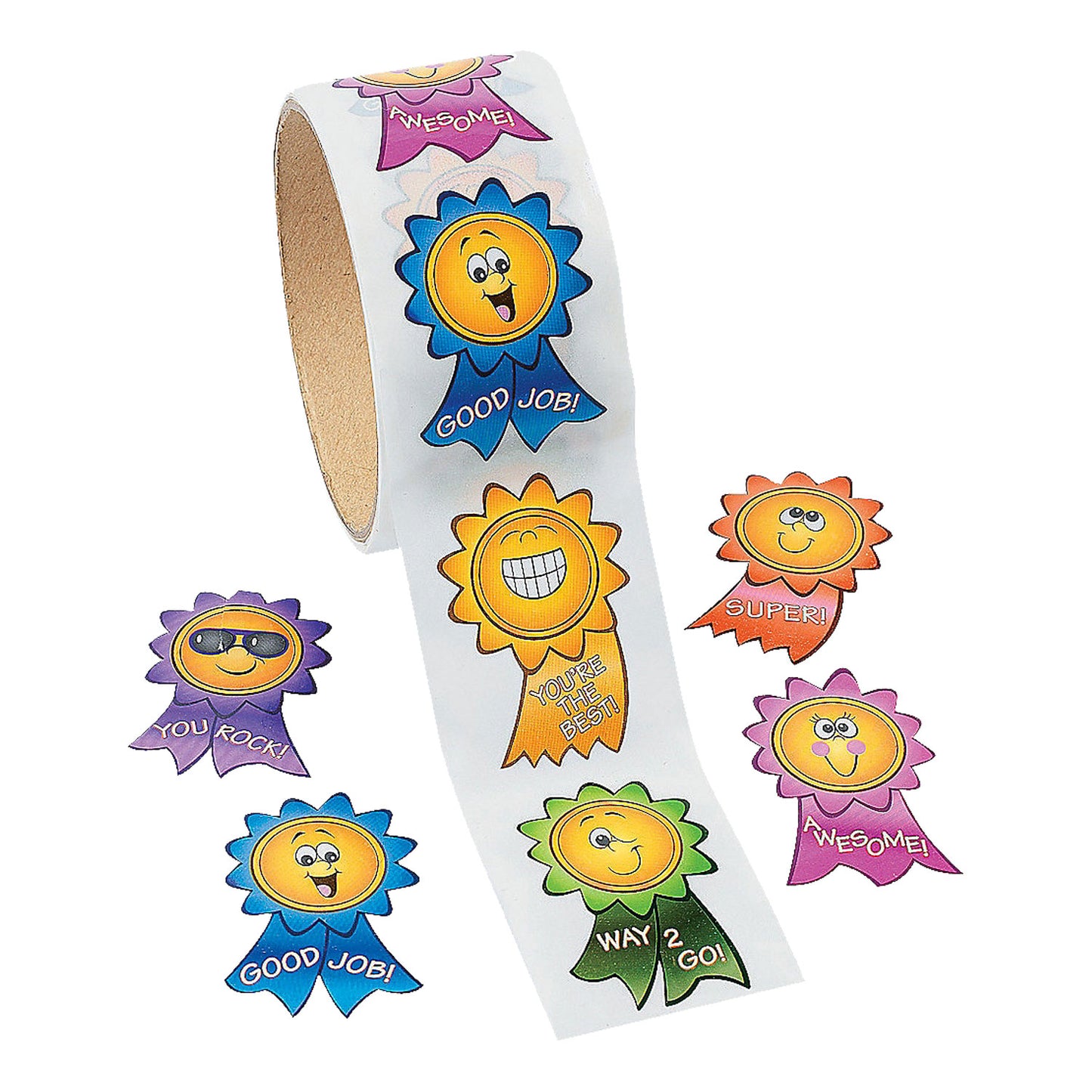 Motivational Smiley Stickers - 100 Count