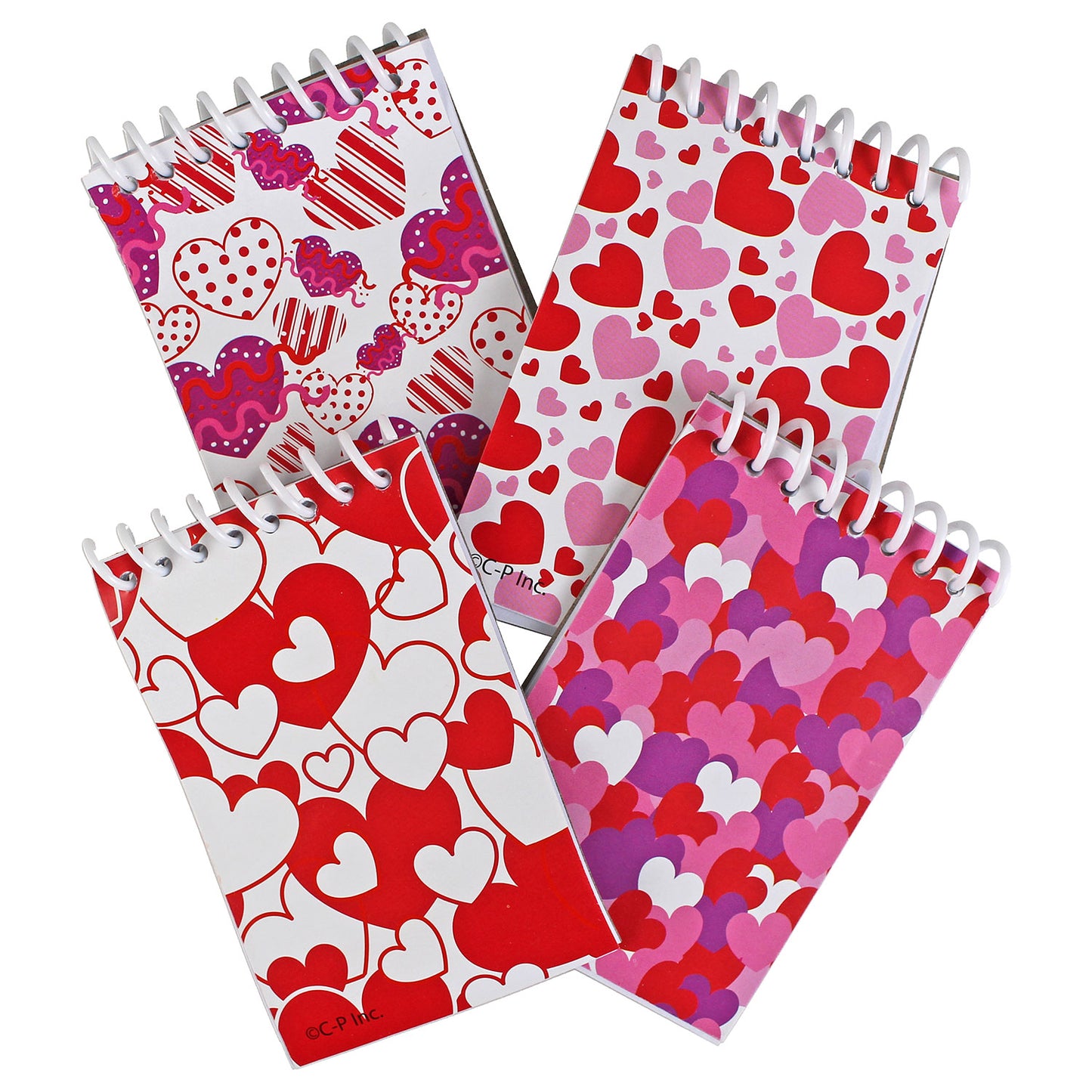 Heart Mini Spiral Notepads - 8 Count