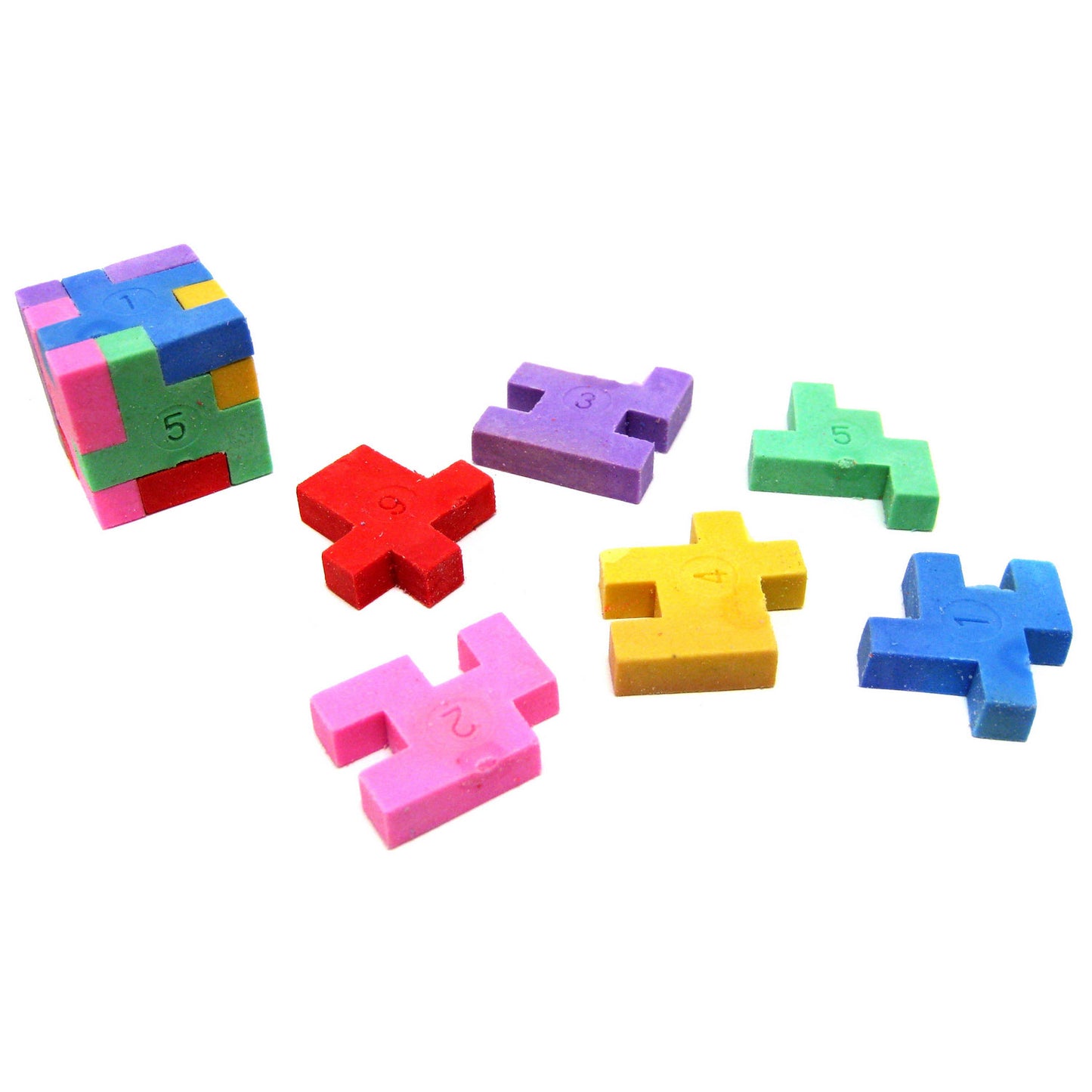 Square Puzzle Erasers - 12 Count