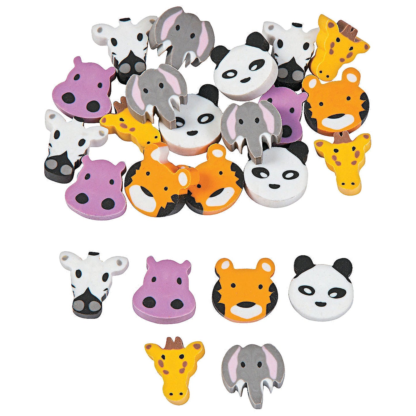 Mini Zoo Animal Erasers - 144 Count