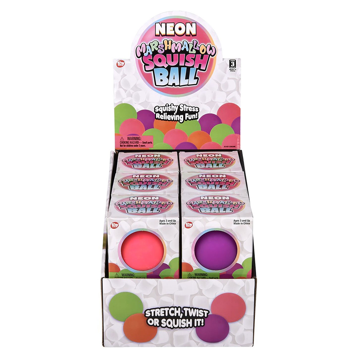 Doughy Squish Neon Ball - 3 1/2 Inch