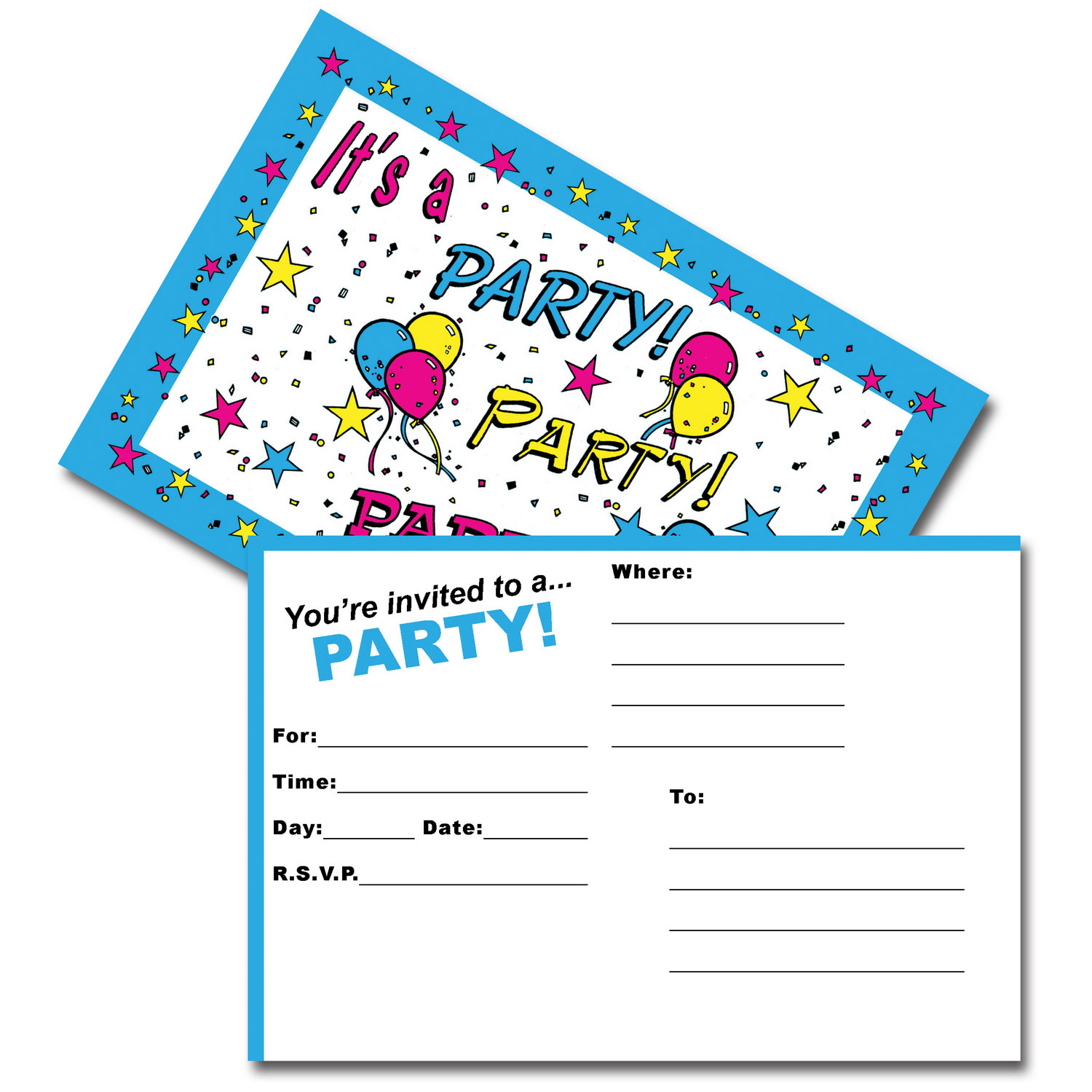 Star Party Postcard Invitations Count Rebecca S Toys Prizes