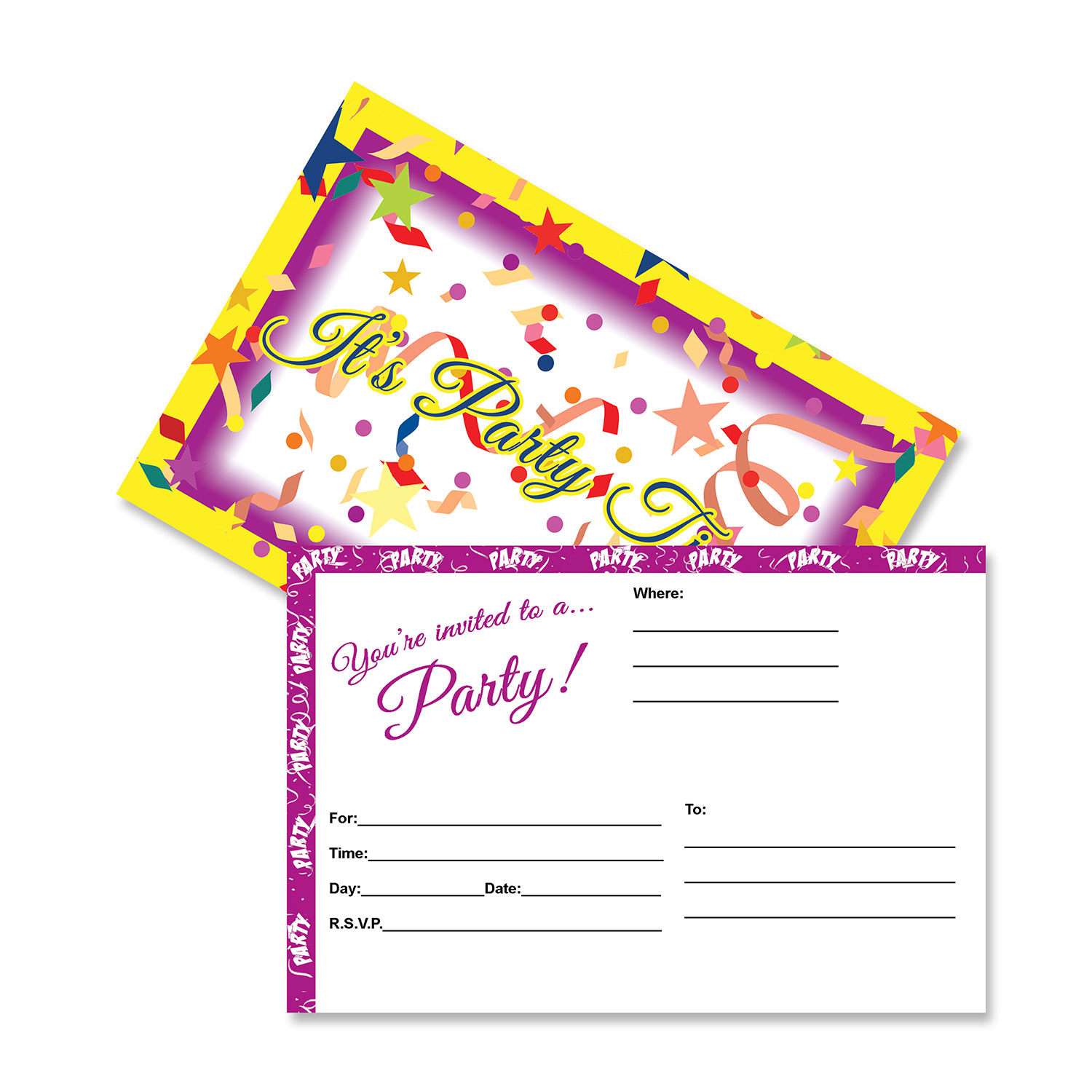 Confetti Party Postcard Invitations 1 000 Count Rebecca S Toys Prizes