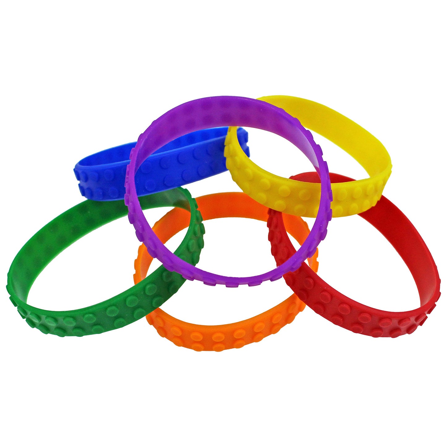 Block Mania Rubber Bracelets - 12 Count