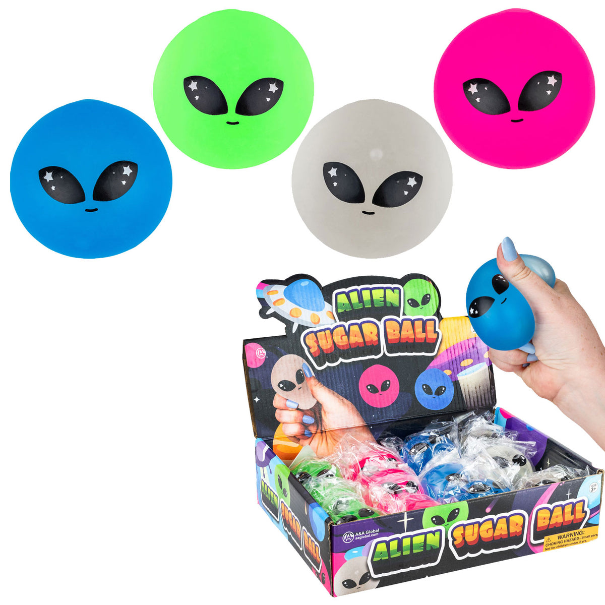 Squishy Alien Sugar Ball - Assorted Colors – Rebecca's Toys & Prizes