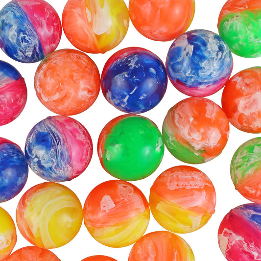 2 Tone Marble Bouncy Balls - 1 1/2 Inch (38mm) - 24 Count