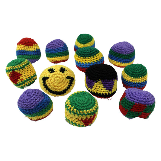 Crochet Footbags - 2 Inch - Assorted - 12 Count