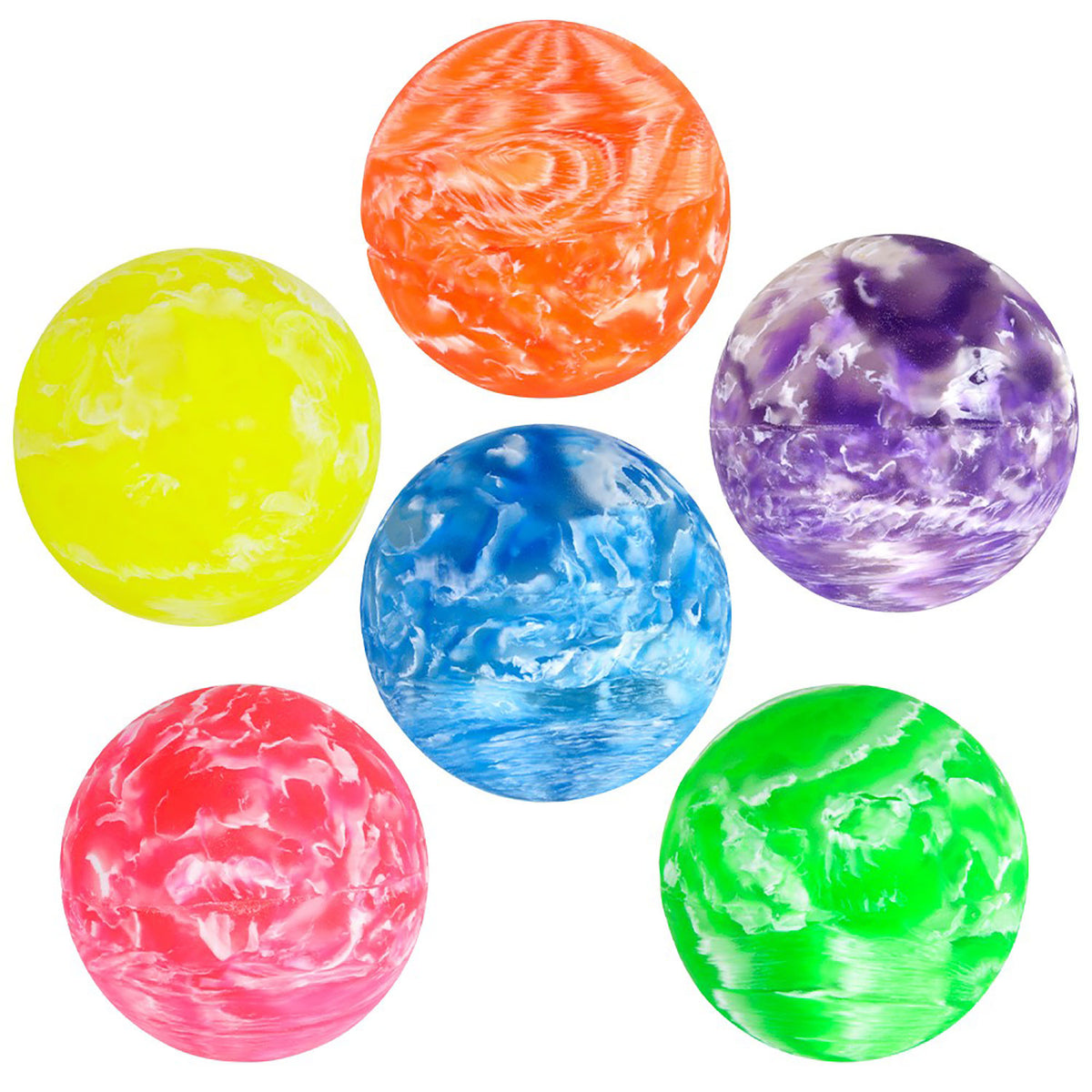 Marble Bouncy Balls - 2 3/8 Inch (60mm) - 12 Count