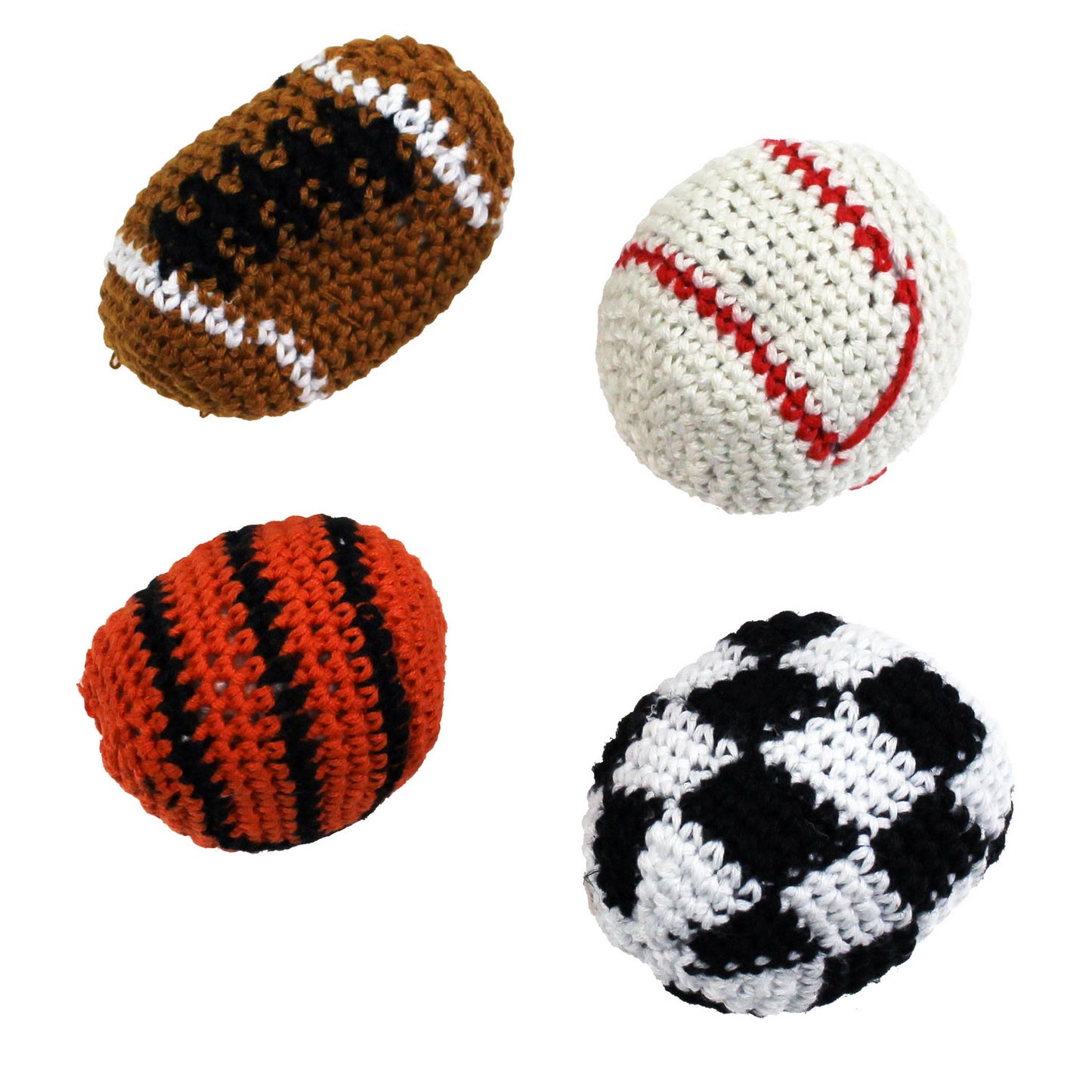 Sports Ball Crochet Footbags - 12 Count