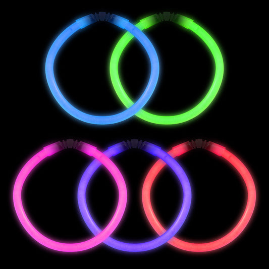 Glow Bracelets - 8 Inch - 50 Count - Assorted Colors