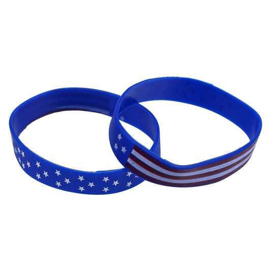 Patriotic Rubber Bracelets - 12 Count