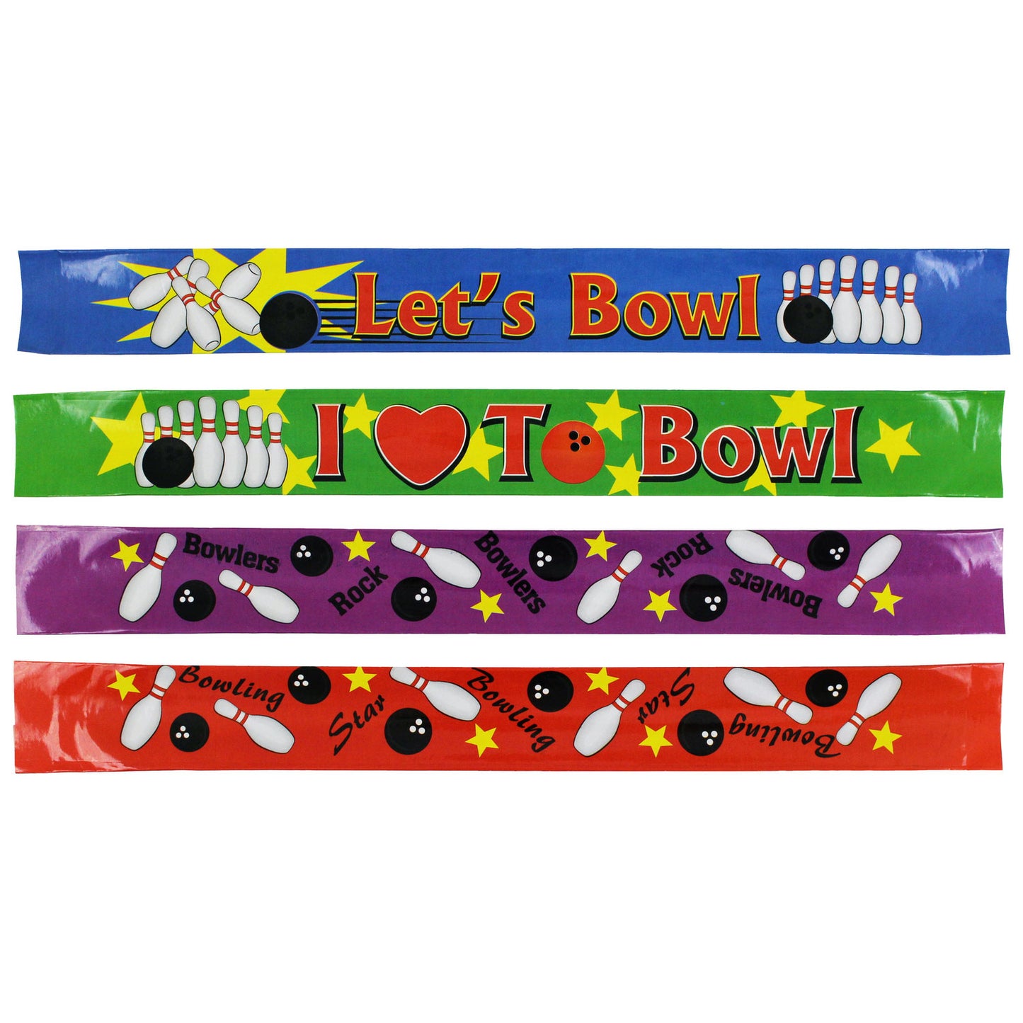 Bowling Slap Bracelets with Sayings - 12 Count
