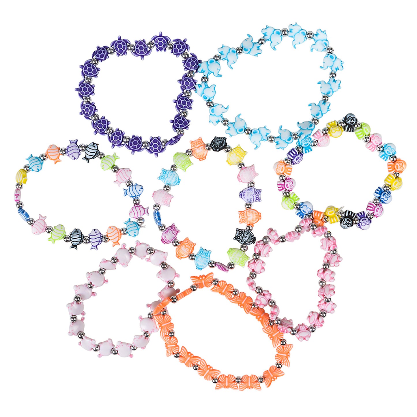 Animal Stretch Bracelets - 72 Count