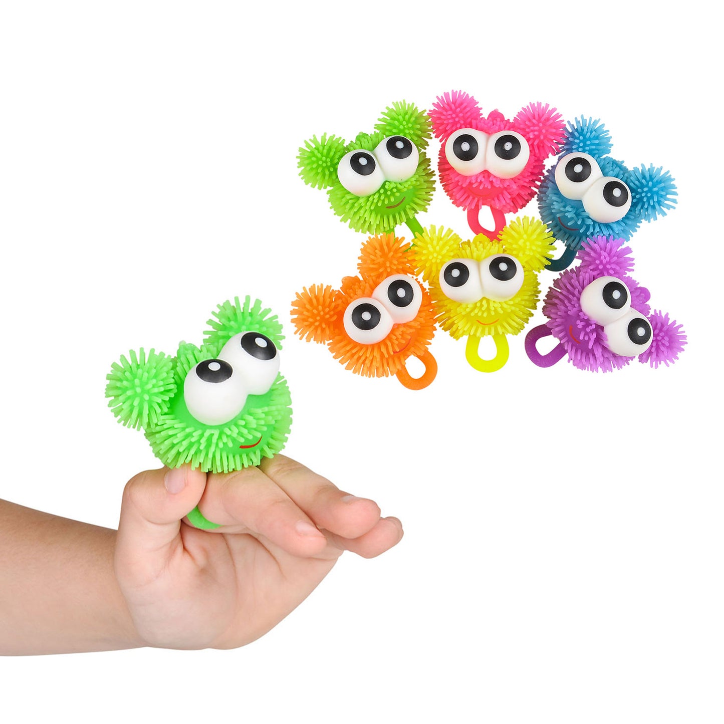 Puffy Googly Eyed Rings - 12 Count