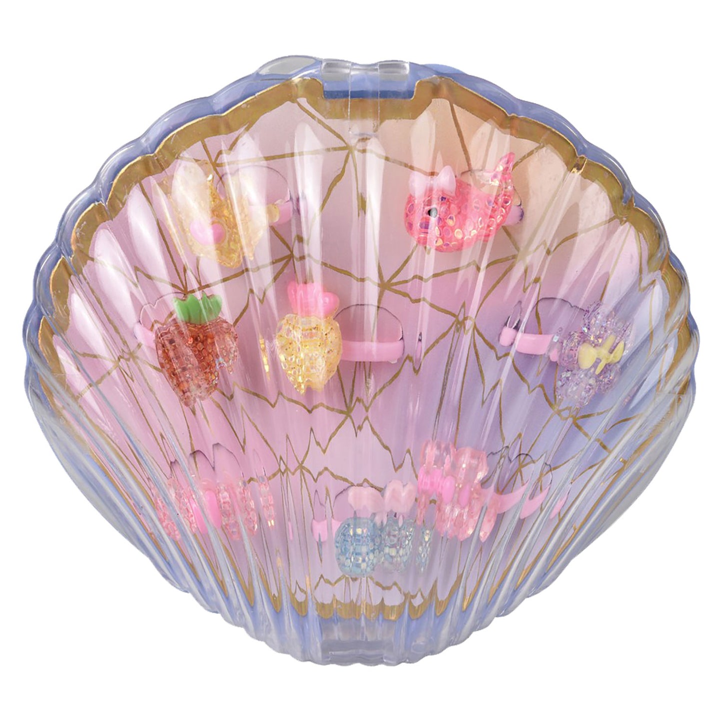 Glitter 8 Ring Set with Shell Case