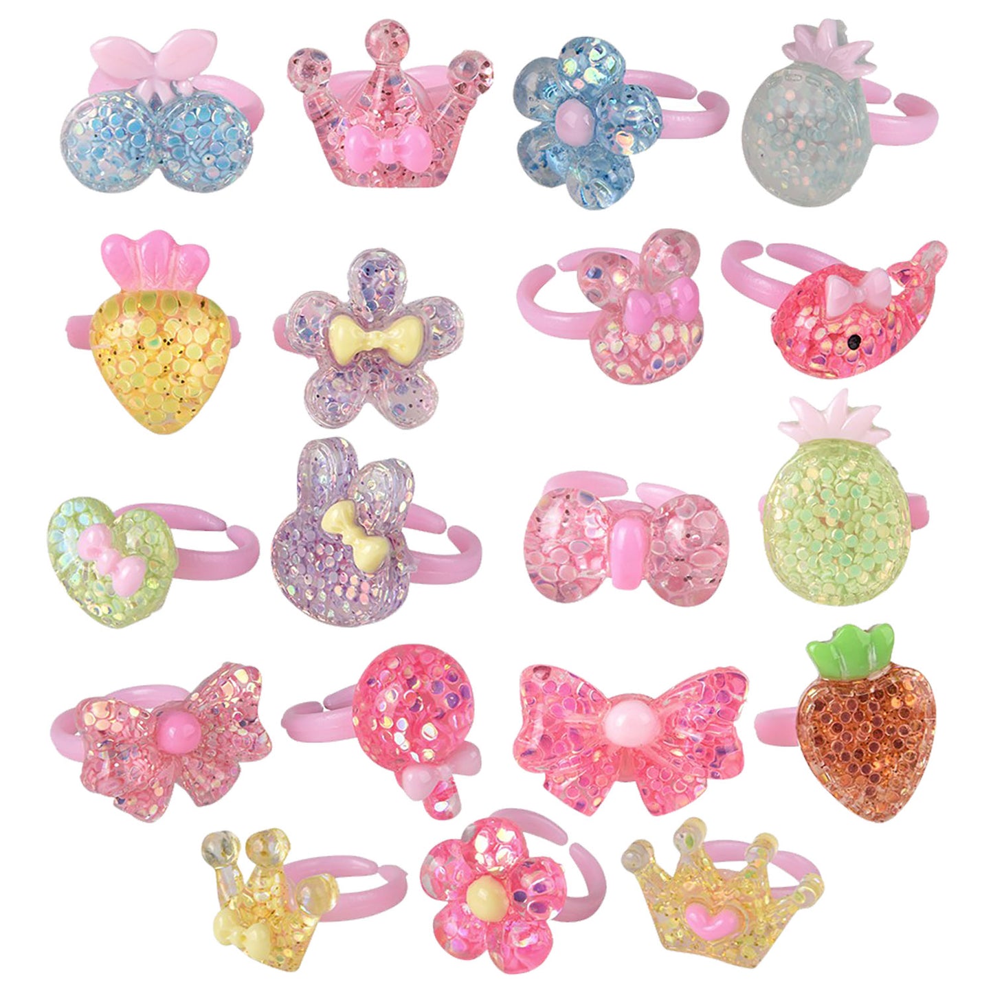 Glitter 8 Ring Set with Shell Case